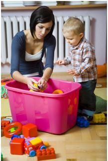 mom applying compliance strategies for defiant children refusing to clean up