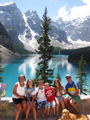 Hiking at Lake Moraine, Canada