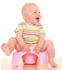 Little girl on toddler toilet seat choosing when to start potty training