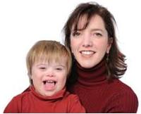 woman with child with down syndrome symptoms