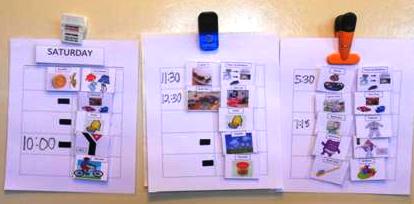 pictures schedule using pecs