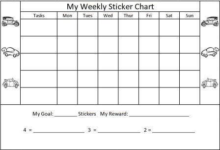 Sticker charts for kids having a child behavior problem