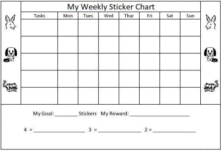 Weekly Sticker Chart For Behavior