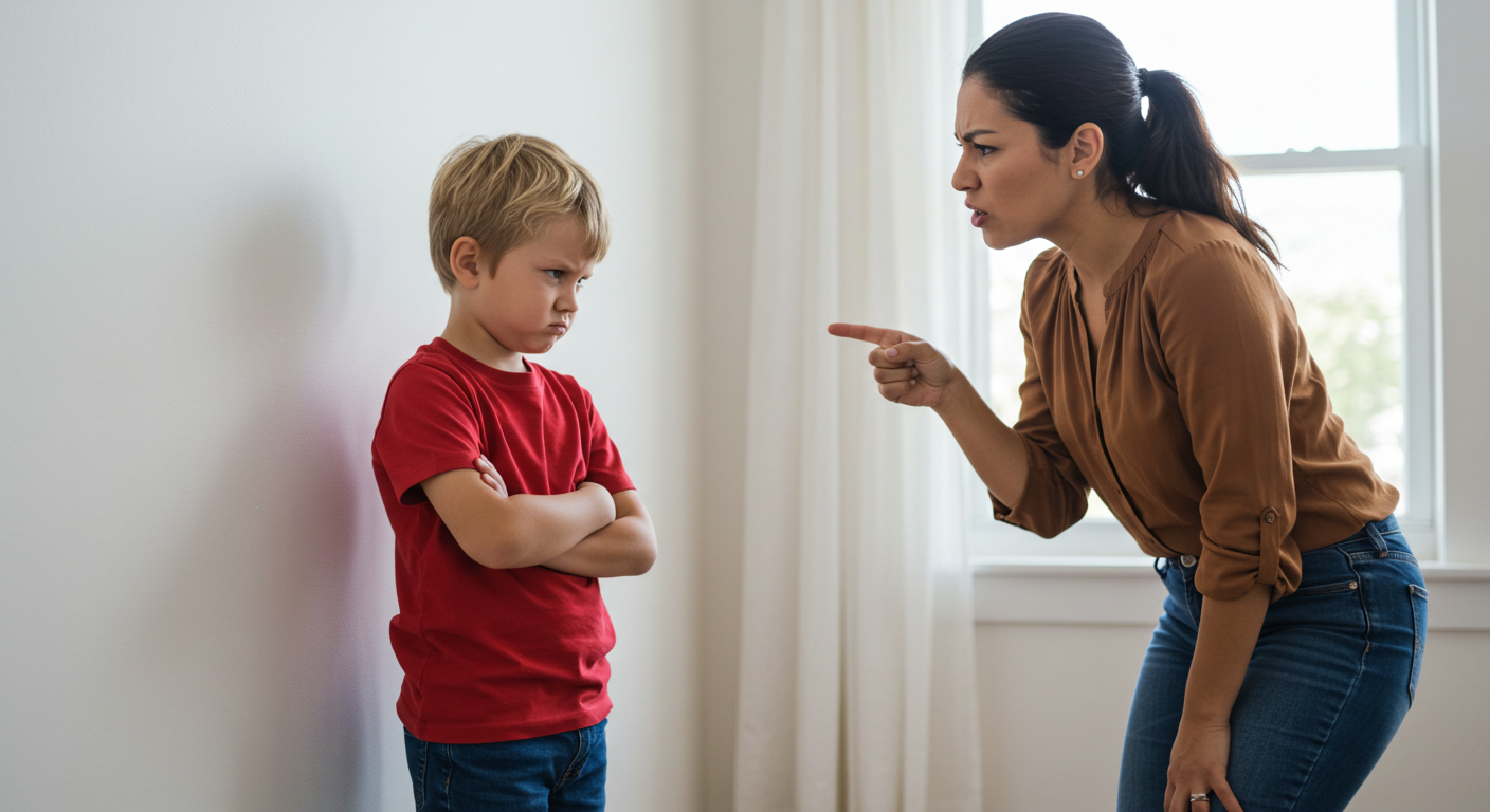 Boy being defiant