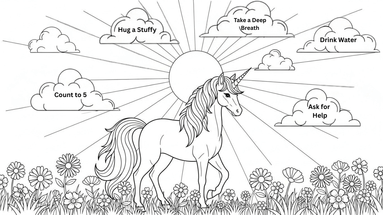 coping skills coloring page Unicorn