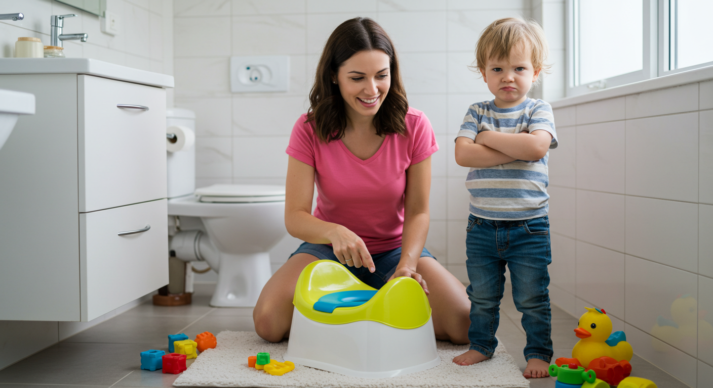 boy showing potty training regression