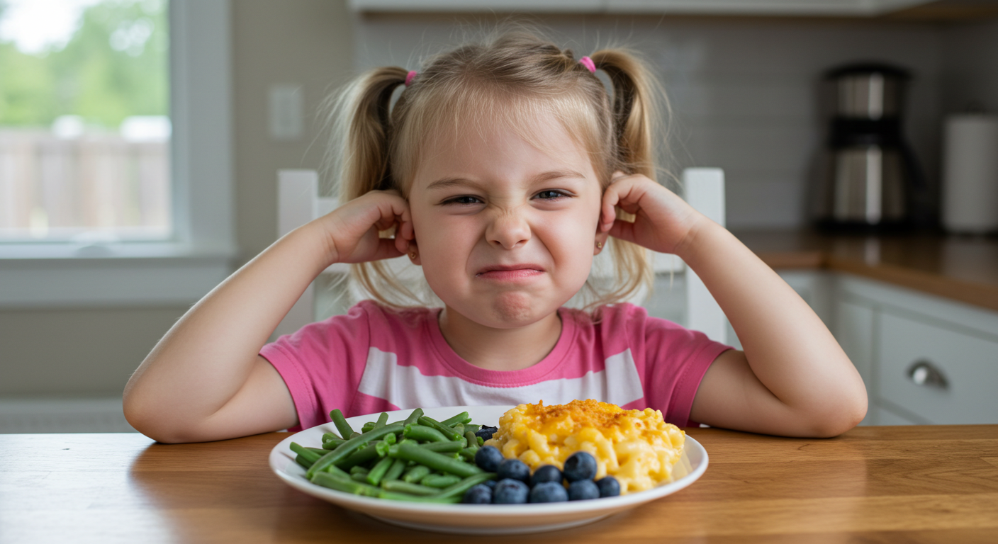 Girl being a picky eater