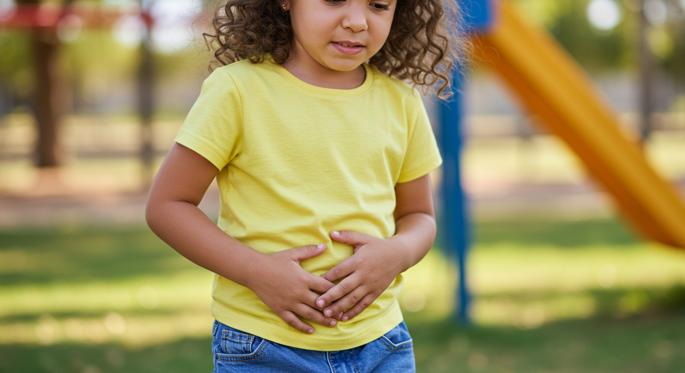 Girl holding stomach bloated from candida yeast overgrowth