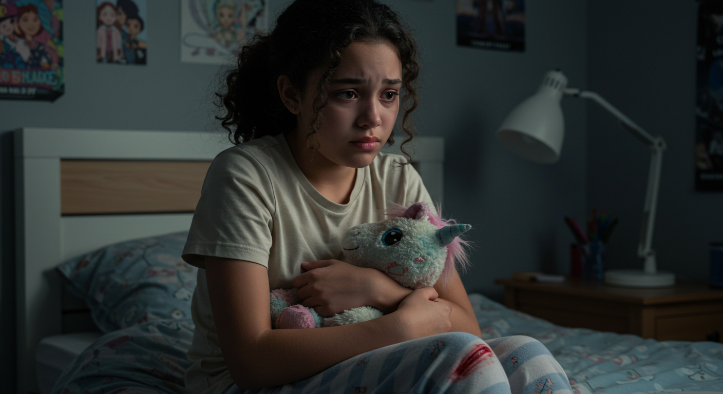 girl looking upset