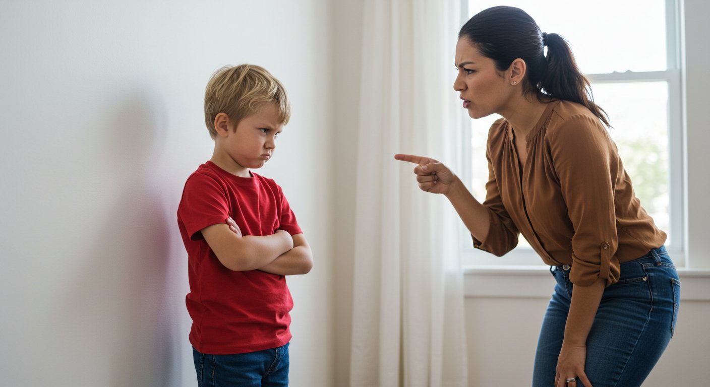 Boy being defiant