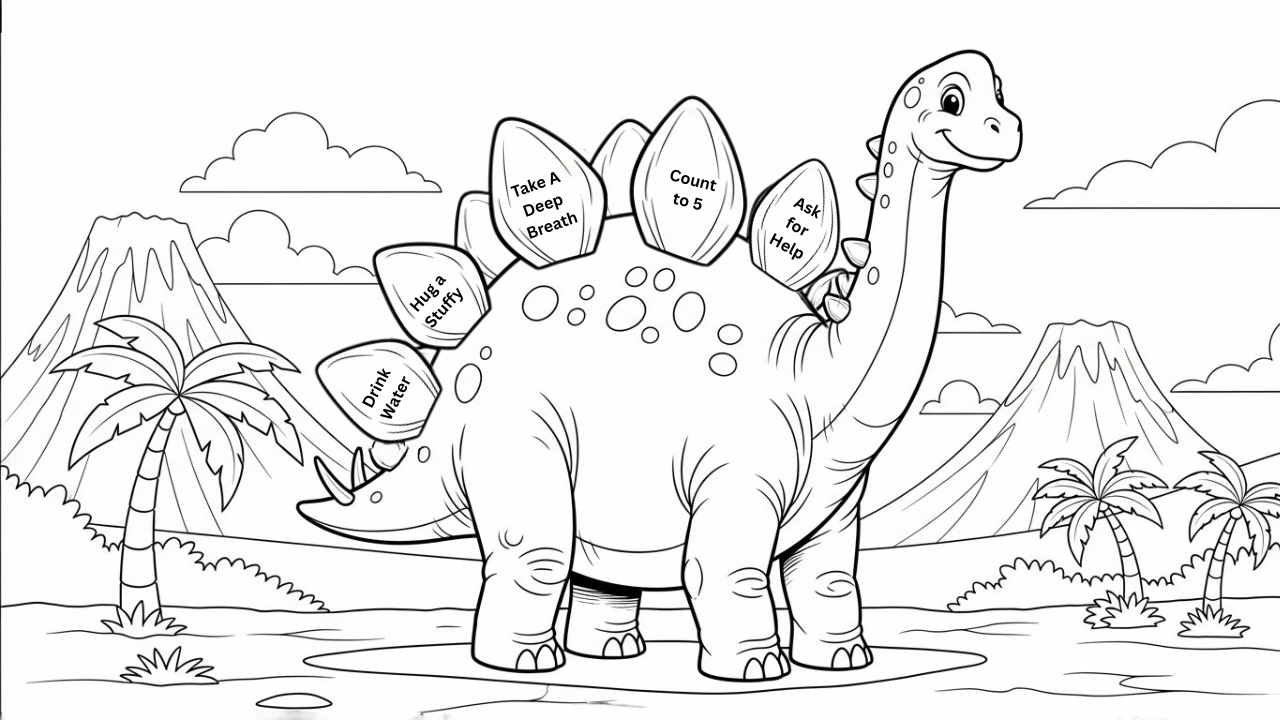 Coping Skills coloring page dinosaur