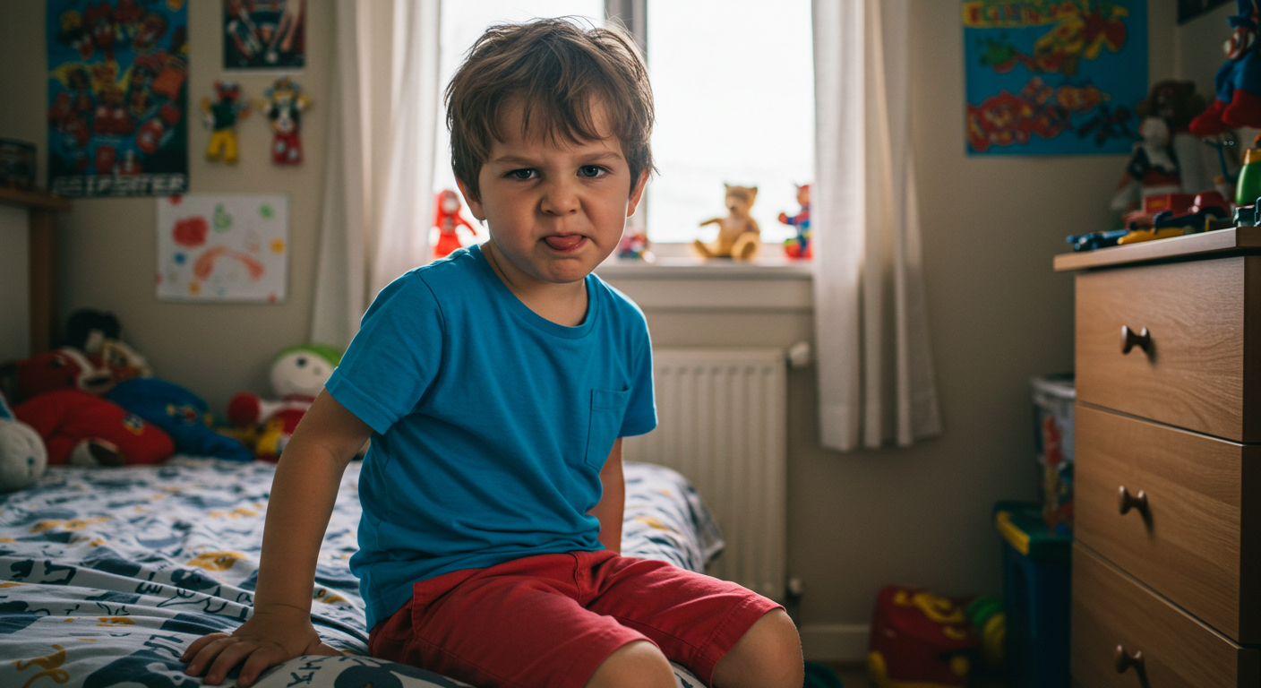 child sticking tongue out being defiant