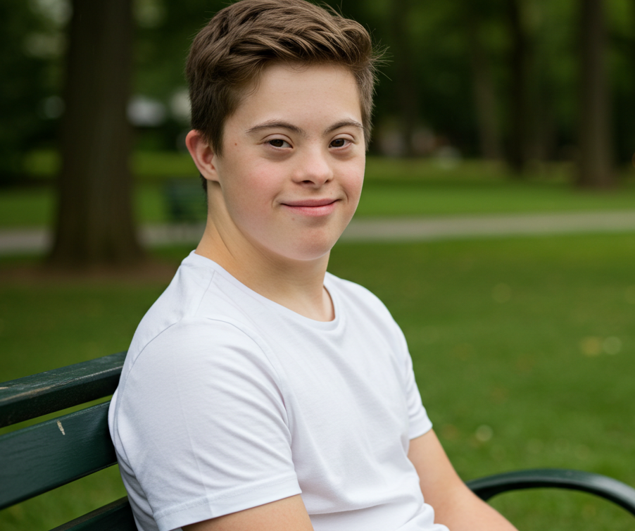 adolescent male with down syndrome