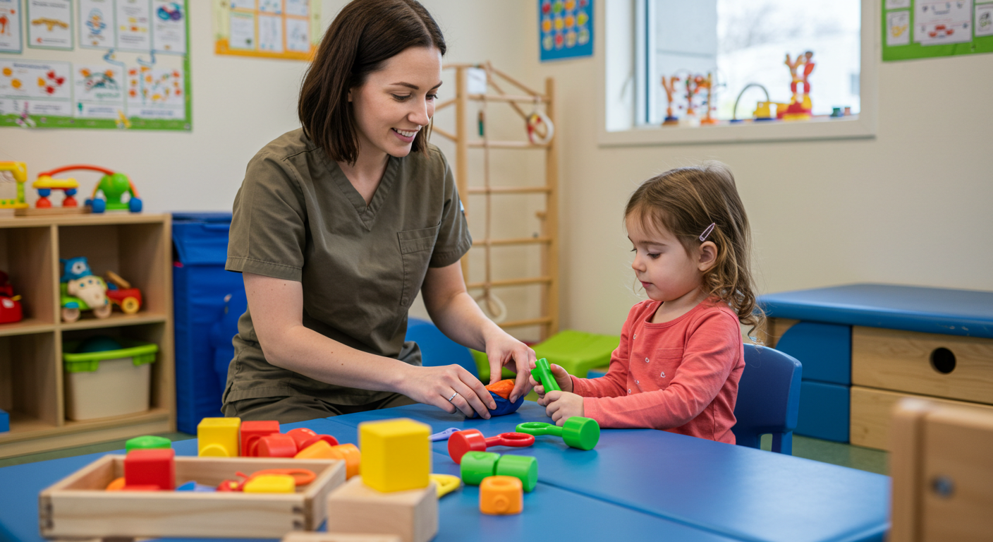 Child getting OT as SPD treatment