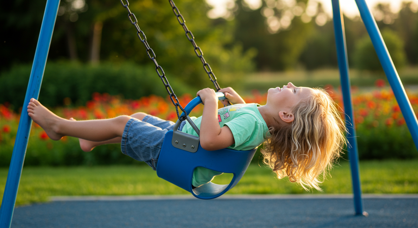 Children swinging with their heads upside down may be displaying signs of Sensory Processing Disorder (SPD)
