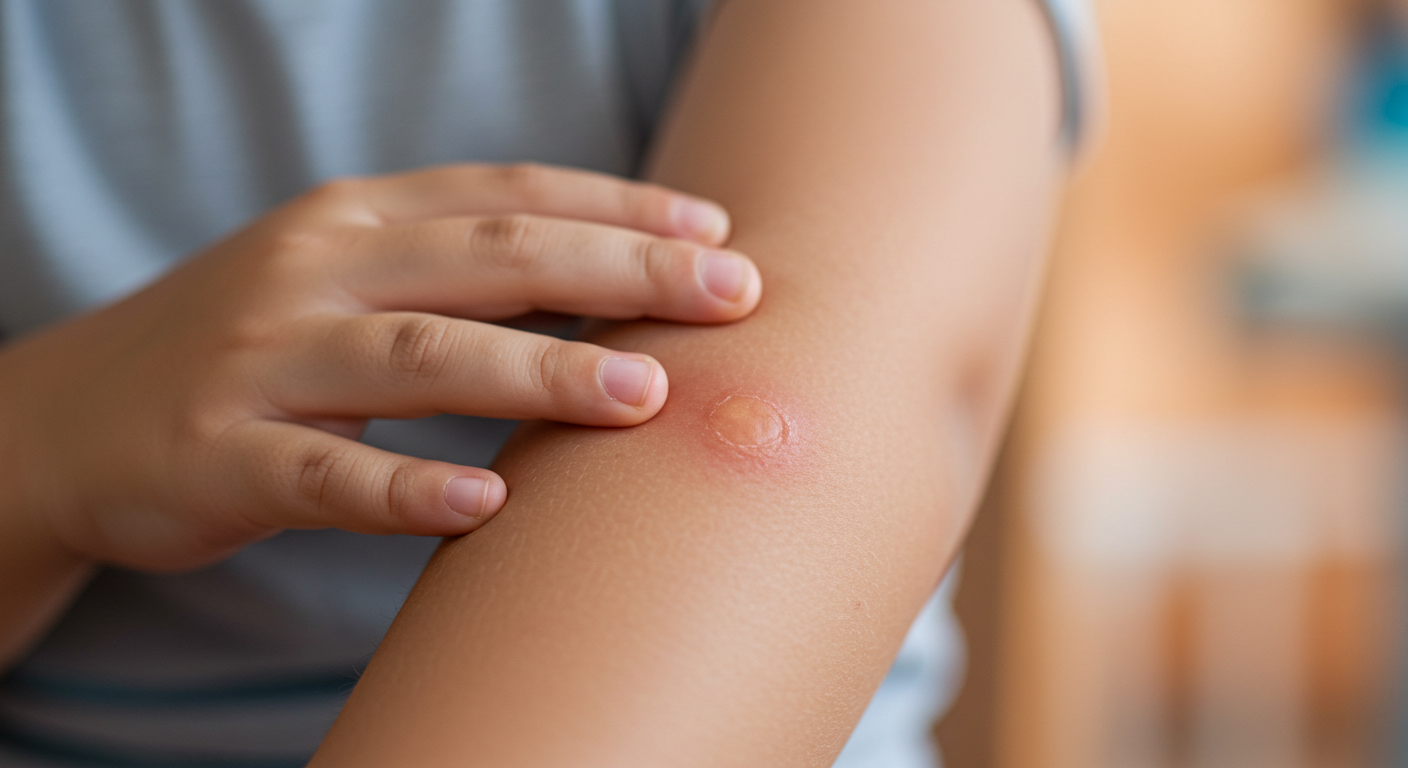 Arm with sore from skin picking