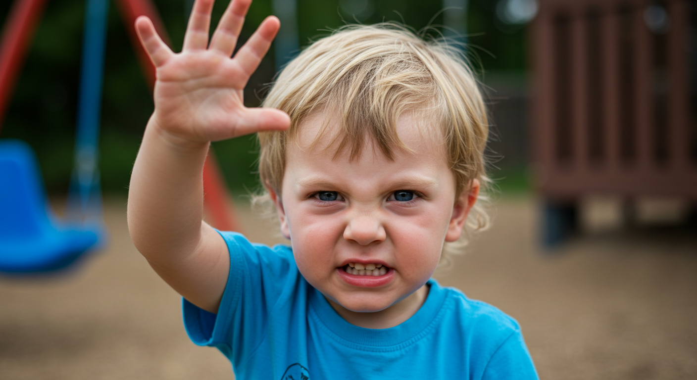 Toddler about to hit