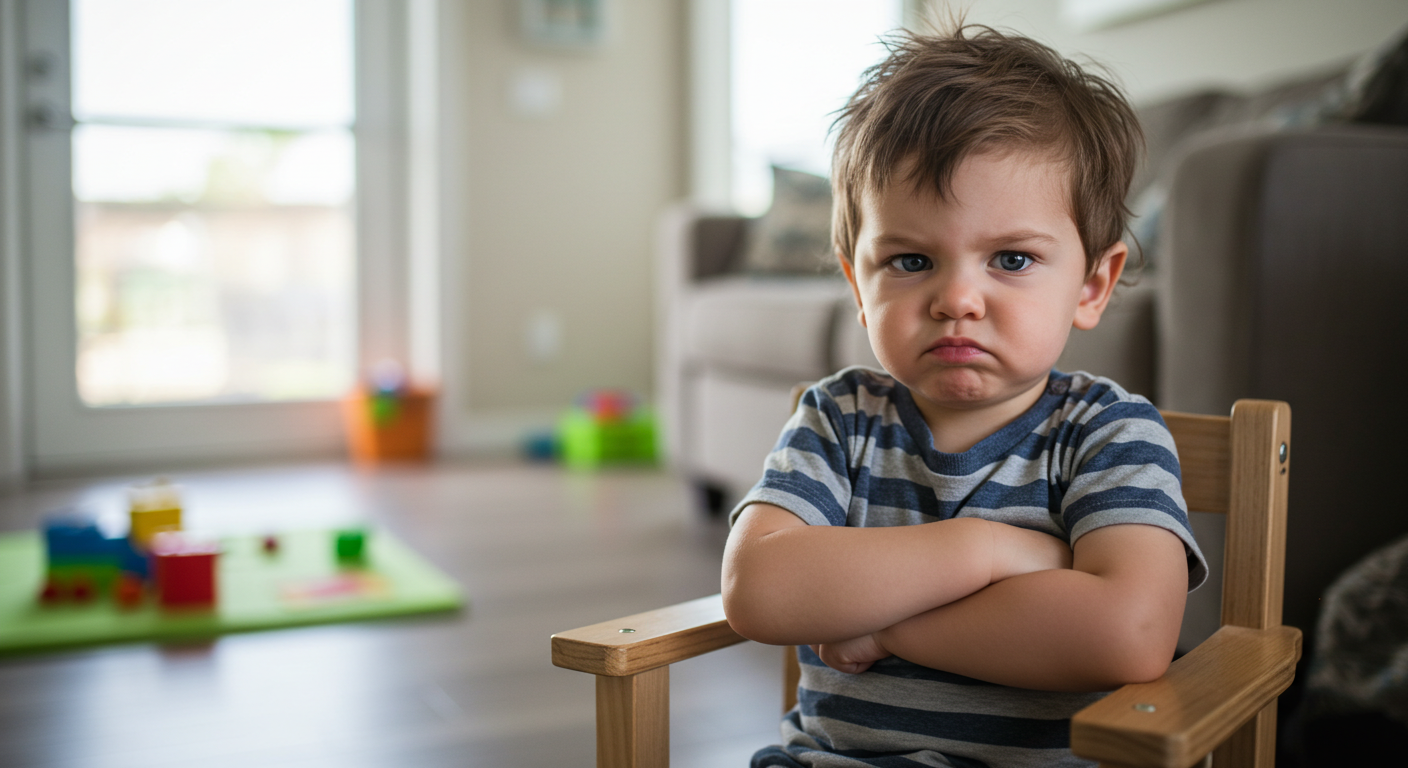 Discipline for a Toddler getting a time out