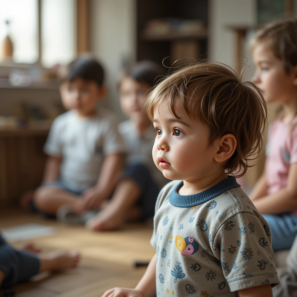 Toddler looking anxious